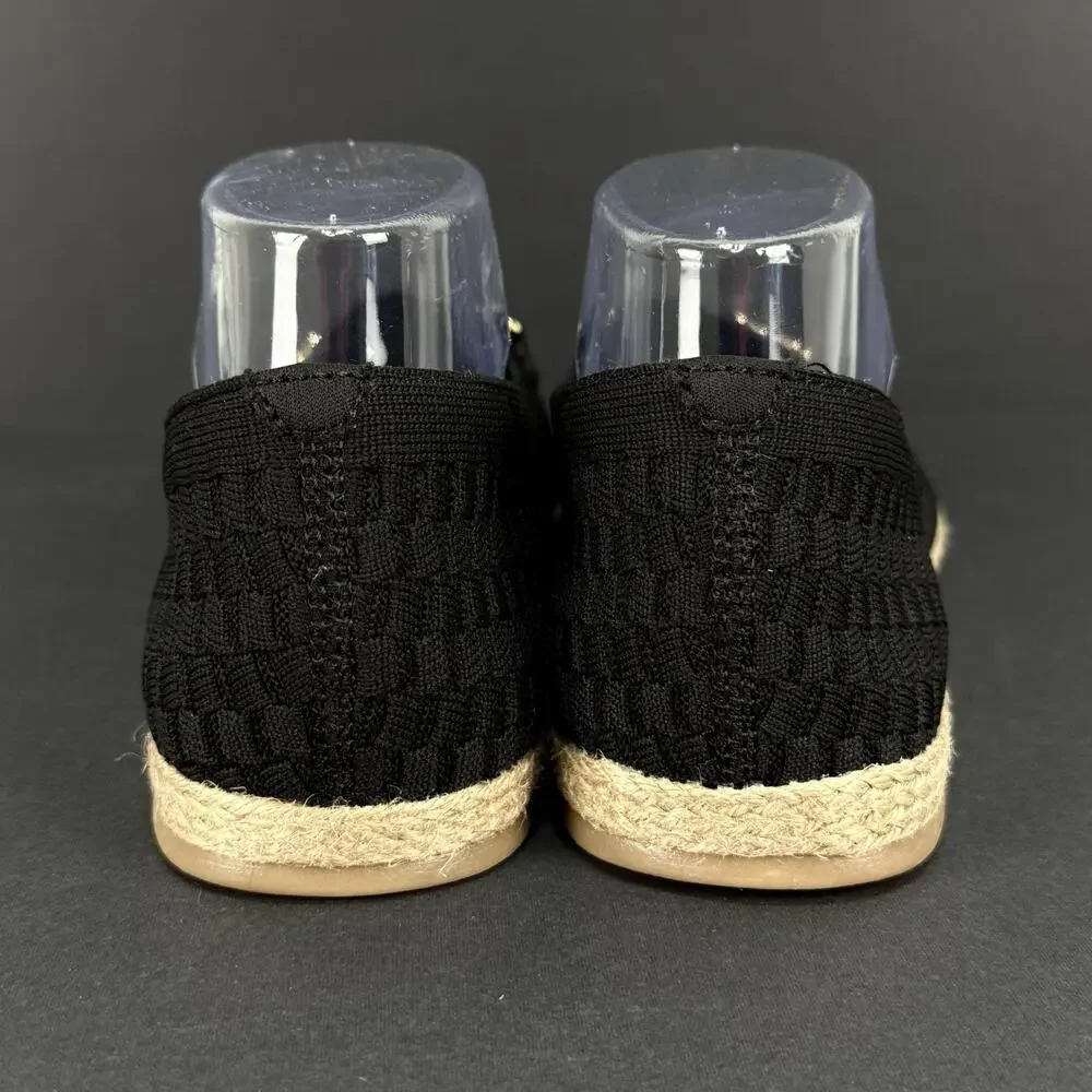 Skechers Cleo Jute Luncheon Espadrille Flats Black Women’s 10 Slip On New No Box